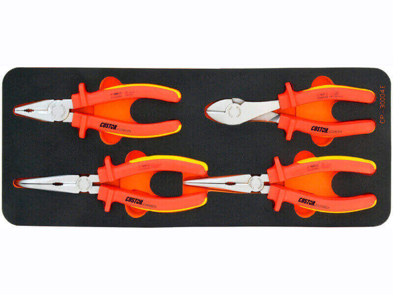 4PCS - 1000V. INSULATED PROFESSIONAL PLIERS SET