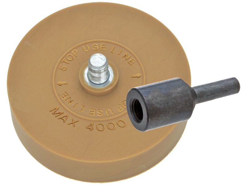 RUBBER STRIPPING WHEEL WITH ADAPTOR SET - round type