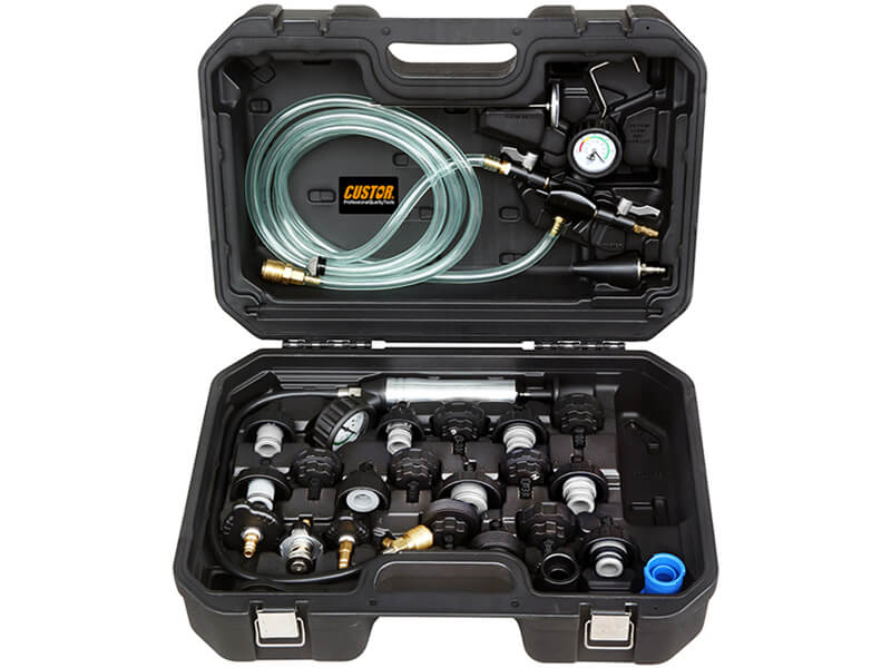 26PCS - COOLING SYSTEM VACUUM PURGE AND REFILL COOLANT PRESSURE TESTER KIT