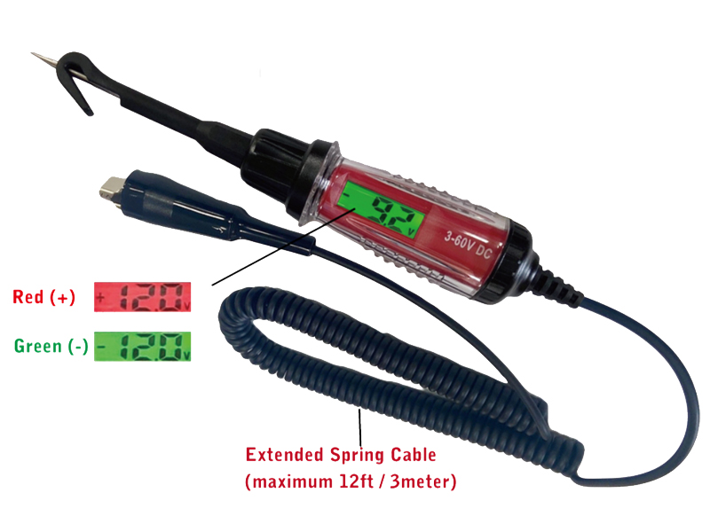 6 - 12 - 24 - 48 VOLT DIGITAL DISPLAY AUTO CIRCUIT TESTER